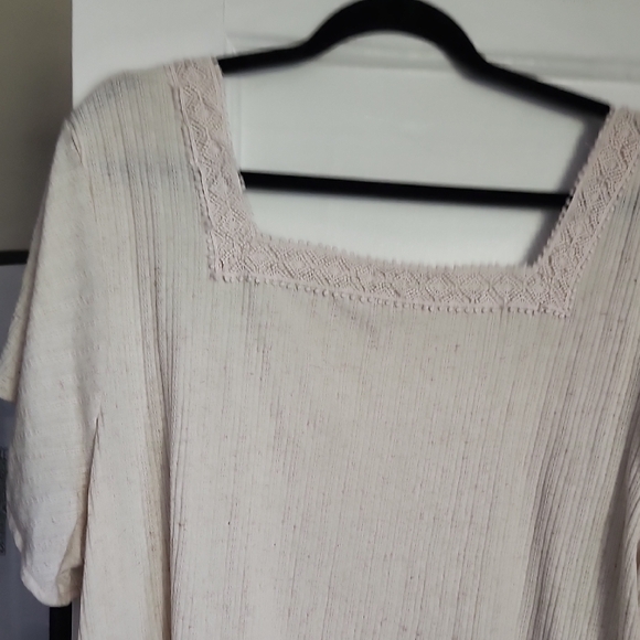 Old Navy Cream Square Neck Blouse with Lace Trim - Picture 8 of 9